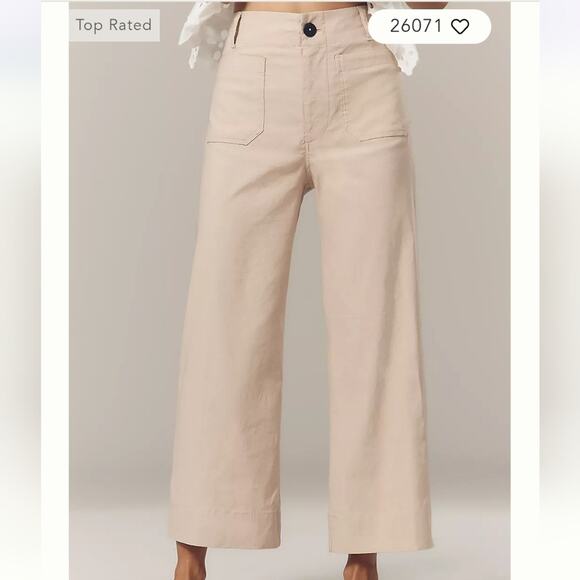 The Colette Magic Fabric Crop Wide-Leg Pants by Maeve Sz 32 Nwts - Picture 2 of 4